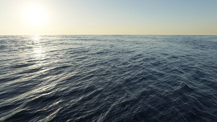 Obraz premium Blue ocean waves seascape background. 3D rendering image