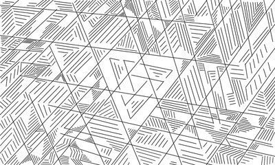Background with black and white lines and triangles