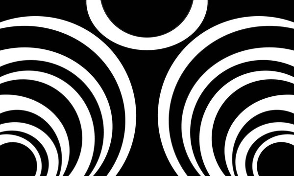 Background with black and white circles and lines © EstúdiosFreeDomArtes