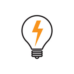 Electricity, lightning icon design isolated on white background