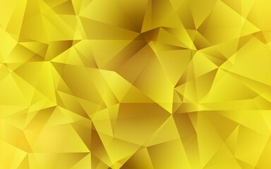 Dark Yellow vector polygon abstract layout. Triangular geometric sample with gradient.  Template for cell phone's backgrounds.