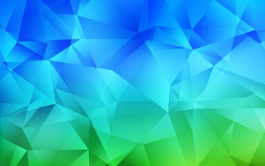 Fototapeta premium Light Blue, Green vector abstract polygonal background. Geometric illustration in Origami style with gradient. Triangular pattern for your design.