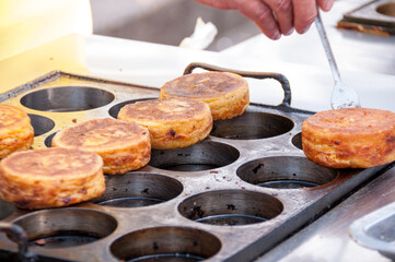 Cooking in the Chinese market, street food