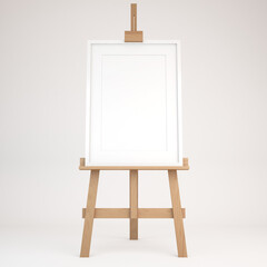 Wooden easel with picture frame