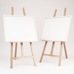Wooden easel with picture frame