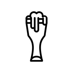 beer glass drink international day line style