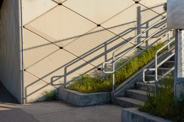 Street Stairwell Lit By Golden Light