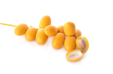 Fresh date palm fruit isolated on white background