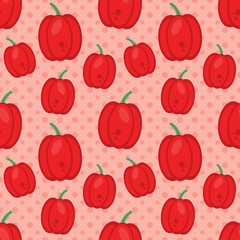 red pepper seamless pattern vector illustration in flat style