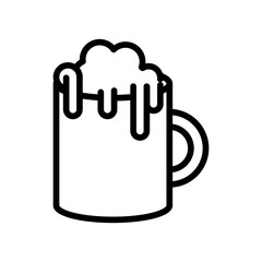 beer wooden jar drink international day line style