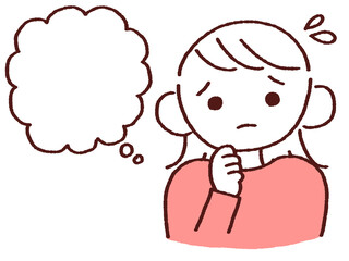困る若い女性