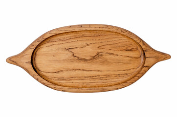 Wooden tableware on a white background.