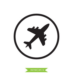 Airplane icon vector logo design template