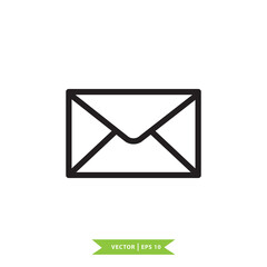 Envelope icon vector logo design flat style