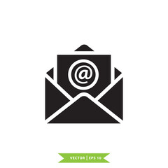 Envelope icon vector logo design flat style