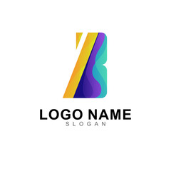 initial letter B logo 3d style design template