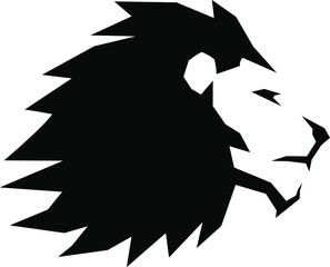 Simple Shape of Lion Head Vector Design