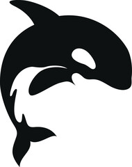 Simple Vector of Killer Whale Jumping out of Surface