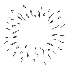 hand drawn doodle starburst, sunburst. doodle design element. vector illustration
