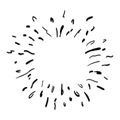 hand drawn doodle starburst, sunburst. doodle design element. vector illustration