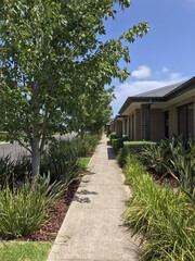 Wetlands and houses in the suburb of Clyde in Victoria Australia.