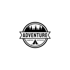 Hipster camping for  Adventure logo vector