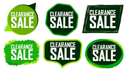 Set Clearance Sale banners design template, discount tags, special edition, vector illustration