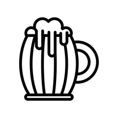 beer wooden jar drink international day line style