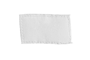 White blank laundry care clothes label isolated on white background