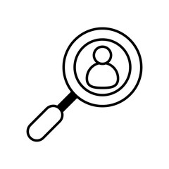 magnifying glass with user character