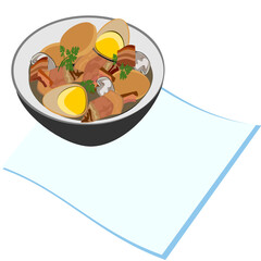 Stewed pork and eggs, hard-boiled eggs  sweet gravy , Chinese curry