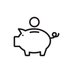 Piggy bank icon vector logo design illustration