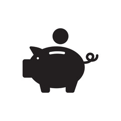 Piggy bank icon vector logo design illustration