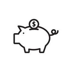Piggy bank icon vector logo design illustration