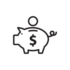 Piggy bank icon vector logo design illustration