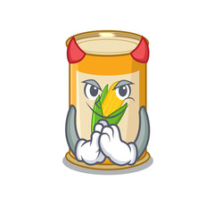 Corn tin clothed as devil cartoon character design concept