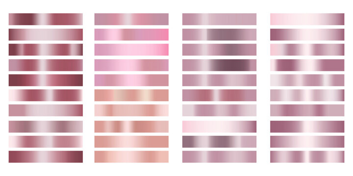 Pink vector texture. A collection of metallic gradient. Brilliant pastel of light red ribbons. Decorative template of aluminum plates. Vector image.