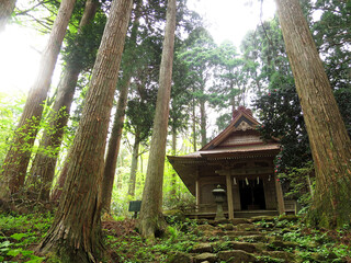 The Gosyaden of Shinzan Shrine (真山神社五社殿) in Oga, Akita Prefecture, JAPAN, which is related with the Namahage folklore in Akita