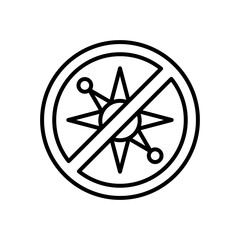 covid19 virus particle in stop signal line style