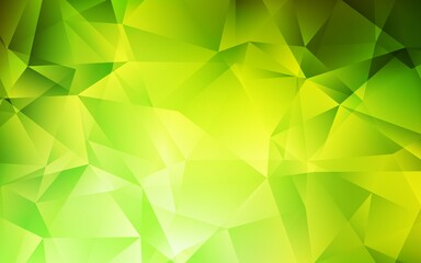 Light Green, Yellow vector gradient triangles pattern. Modern abstract illustration with triangles. Brand new style for your business design.