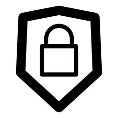 Secure with padlock and shield