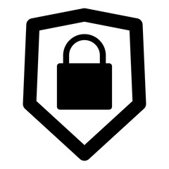 Secure with padlock and shield