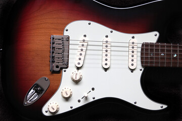 Fototapeta na wymiar Closeup of a guitar, musical instrument