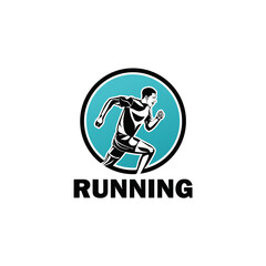 Running logo template design vector