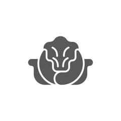 Cabbage leaves vector icon symbol vegetables isolated on white background