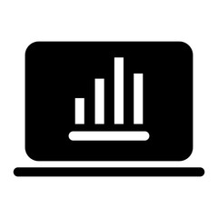 Business data on laptop icon