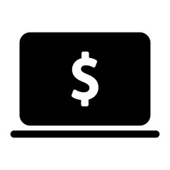 Business data on laptop icon
