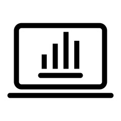 Chart on laptop screen icon
