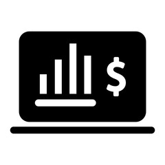 Finance data on computer icon