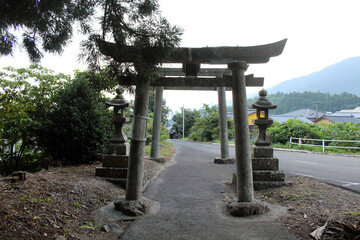 The gate of Ikime Jinja, a Japanese shrine in the outskirt of Beppu, Japan